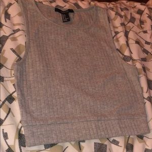 Basic light gray ribbed crop top/tank